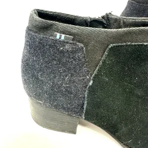 Toms Size 6.5 Boots Black 2"‎ Heel Side Zip Pointed Toe Leather Suede Workwear thumbnail 5