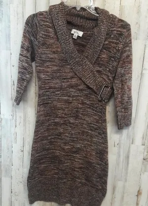Alyx Limited Brown Sweater Dress Belted Knit Short v6x thumbnail 1