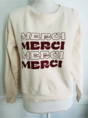 Pact • Merci Cream Crewneck Sweatshirt thumbnail 1