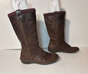 UGG SN 5139 brown leather shearling tall boots winter size 9 thumbnail 1