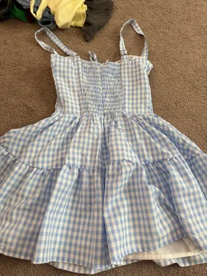 Edikted blue and white gingham dress  thumbnail 2