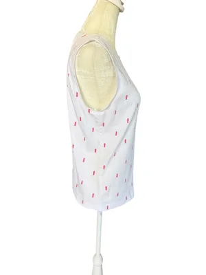 Christopher & Banks white sleeveless flip flop print tank top women's size M thumbnail 3