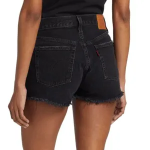 LEVI'S 501 Original Raw‎ Edge Denim Shorts black sz 28 thumbnail 2