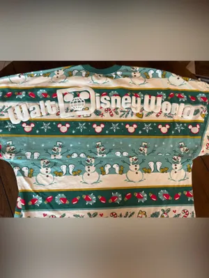 Walt Disney World Spirit Jersey Long Sleeve Christmas Snowman Holiday Size M thumbnail 4