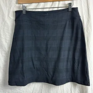 Athleta Women's Plaid Everyday Skort Skirt Stretchy Liner Shorts Sz S Black Gray thumbnail 1