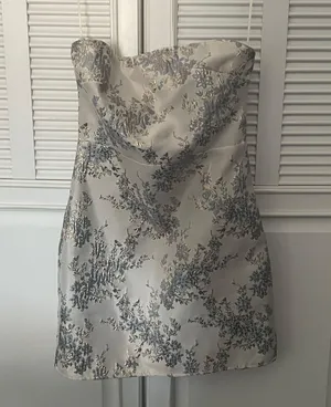 Altar’d State White And Blue Floral Mini Dress thumbnail 2
