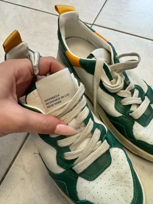 Steve Madden EVERLIE sneakers green and white leather thumbnail 4