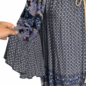 Altar’d State Blue/White/Lavender Boho Bell Sleeve Mini Dress Tunic S thumbnail 2