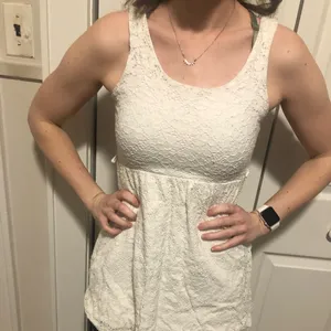 Ambiance‎ Apparel Small Plain Solid White Short Tank Top Dress with Belt Loops thumbnail 3