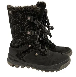 Merrell Women's Silverspun Lace Up Waterproof Winter Boots Size 9.5 thumbnail 1