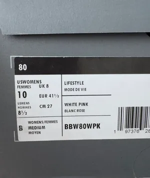 New Balance BB80 Low-Top Leather Sneakers, White/Pink Rose, Size 10/EU41.5 thumbnail 9