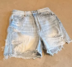 American Eagle Outfitters Light Blue Distressed Denim Cutoff Shorts thumbnail 1
