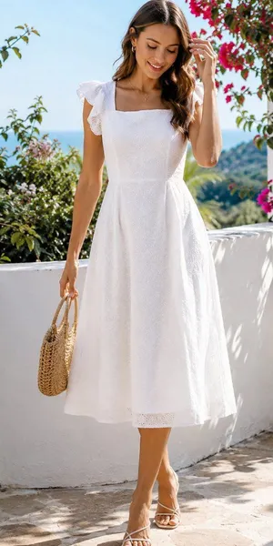 Lost + Wander Hoku Boho Vacation Hawaii Midi Dress White thumbnail 1