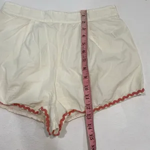Free People White Ric Rac Trim Shorts M Coquette Boho Cotton thumbnail 6
