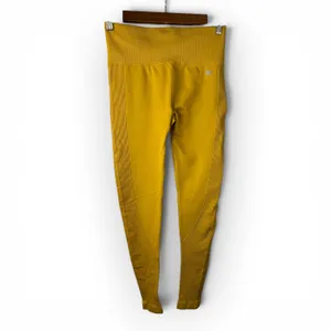 Forever 21 Womens Medium Mustard Yellow Ribbed High-Waist Leggings Chartreuse thumbnail 2