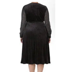 Dalia MacPhee Black Velvet Dress Size 1X Surplice Sheer Celestial Whimsy goth thumbnail 2