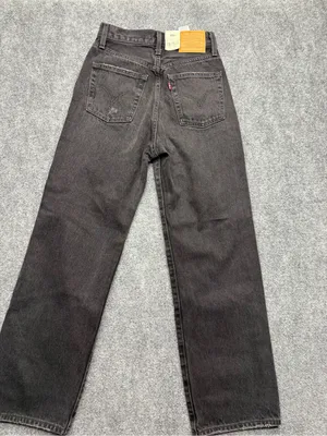 Levi’s Womans 24 Straight Ankle NWT Distressed Black Straight-Leg Jeans thumbnail 8