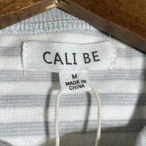 Cali Be Gray New Sweatshirt Striped Layered Oversized Medium thumbnail 8
