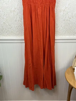MVN The Label Orange Feast of Fire Linen Blend Sleeveless Maxi Dress - Size - 4 thumbnail 5