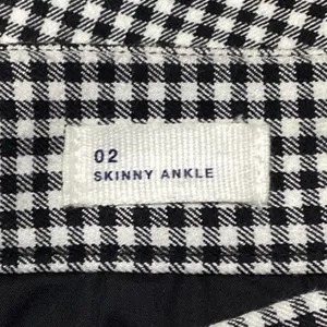 Gap Black White Gingham Checkered Plaid Stretch Skinny Ankle Casual Pants Size 2 thumbnail 5
