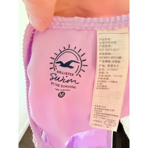 Hollister Swim Lavender Ribbed Triangle Bikini Set Purple Gold Clasp Medium thumbnail 5