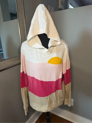 Faherty Sun & Wave Organic Cotton Hoodie Boho Costal Lightweight Medium. thumbnail 2