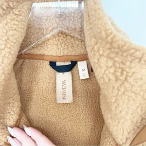 Indyeva Cordero Full Zip Sherpa‎ Vest Women's Size M Tan Gorpcore thumbnail 8