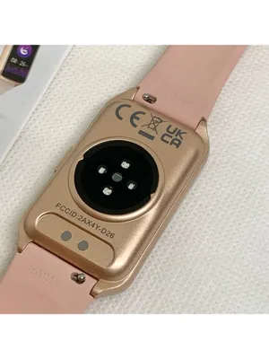 Fitness tracker smart watch rose gold tone case 26mm pink silicone band thumbnail 4
