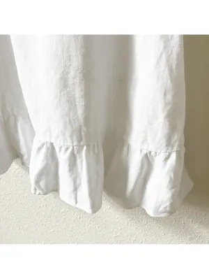 Reformation Mariana Mini Dress Women Size 8 White Linen Ruffle Coastal Bridal thumbnail 4