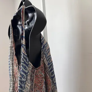 Free People S Blue Orange‎ Paisley Halter Trapeze Dress Y2K Boho Summer thumbnail 8
