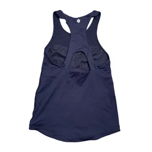 Lululemon Racerback Tank Top Womens 4 Navy Blue Excellent Built-in Bra Mesh Back thumbnail 2