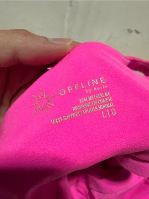Aerie offline real me recharge least support Women's Bright Pink crop tank large thumbnail 8