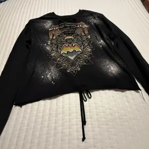 Affliction Black Bleach Wash Rhinestone Chromium Heart T-Shirt Sz L Large thumbnail 2