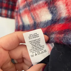 Madewell Wool Blend Red Plaid Fuzzy Pullover Long Sleeve Top ~ Women’s Size S thumbnail 10