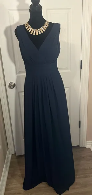 Formal blue maxi bridesmaid evening dress thumbnail 1