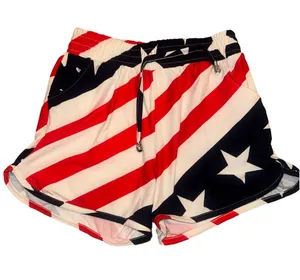 Women's Unbranded American Flag Athletic Shorts Size S Red Blue thumbnail 1