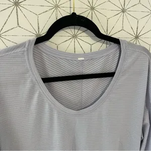 Lululemon Purple Stripe Tissueweight Long Sleeve Tee thumbnail 5