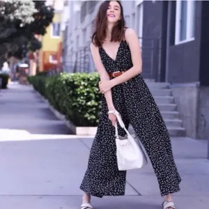 Anthropologie Maeve Finley Polka Dot Wide Leg Jumpsuit | Size 14 thumbnail 4