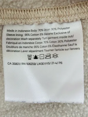 Lululemon braided sleeve crewneck cotton pullover beige size 6 thumbnail 6