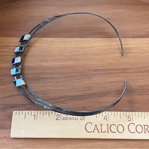 Sterling Silver 925 Gunmetal Onyx/Mother of Pearl Cuff Choker Collar Necklace thumbnail 10