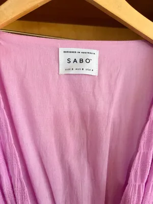 Sabo Skirt Lilac Textured Cottage Maxi Dress Size S Vacation Romance thumbnail 4