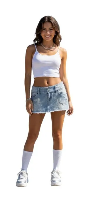 Insight 51 Micro Mini Skirt Blue Size XL NWT Y2K Rave Festival Summer Beach Cute thumbnail 1