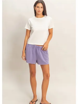 NEW Double Zero Lavender Mineral Wash French Terry Shorts – S/M/L thumbnail 5