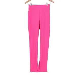 Naked Wardrobe Hot Pink Ribbed Split Hem Pants Womens Small thumbnail 2