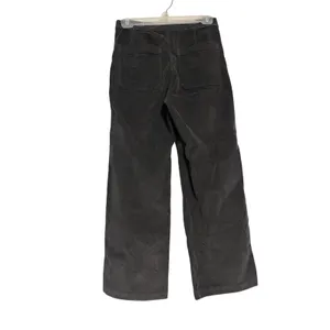 Madewell The Petite Wide-Leg Pant in Corduroy Black Coal Size 26P thumbnail 9