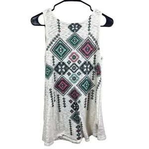 42 Pops Women's Ivory Sleeveless Top With Pockets Size L thumbnail 2