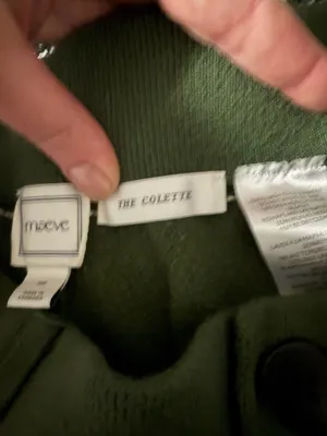Maeve x Anthropologie Colette High Rise Topstitch Green Wide Leg Sweatpant MP. Inseam 29in, mid 12in, waist 28in. Sun damage shown in pictures thumbnail 5