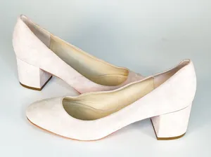 Marc Fisher Wiley Pink Suede Leather Block Kitten Pumps Heels Shoe 9 Women NWOT thumbnail 1