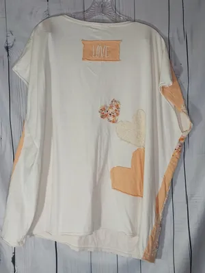 Oli & Hali Layered Heart Patchwork Relaxed Fit Shabby Chic Boho Cottagecore Top thumbnail 6