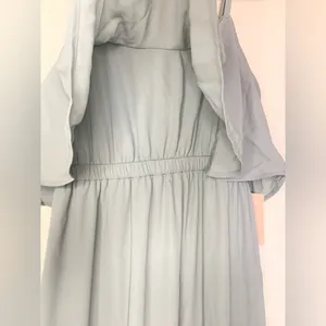 NWT Show Me Your Mumu Caitlin Ruffle Maxi Dress Silver Sage Green Size S thumbnail 7